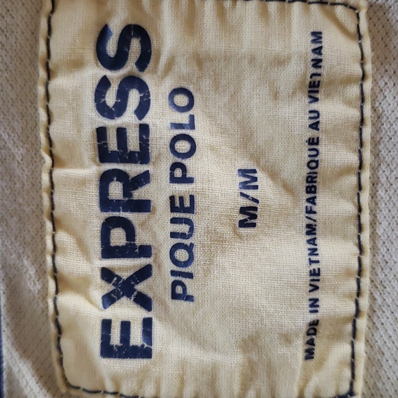 Express Pique Polo Yellow Short Sleeve Polo Shirt, Men's Size Medium - Picture 7 of 8